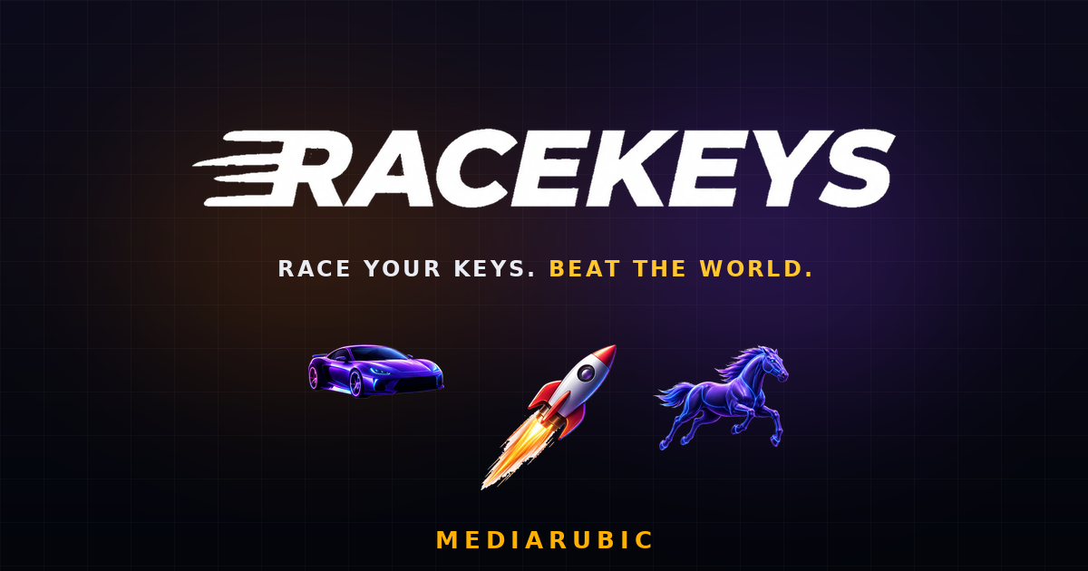 RaceKeys yazma tıklama ve refleks yarışı oyun platformu